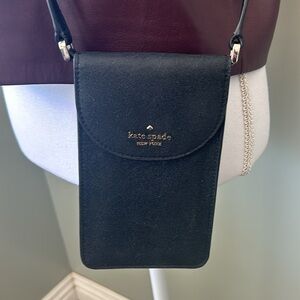 Kate Spade Cameron North South Women's Flap Phone Crossbody Bag - Black